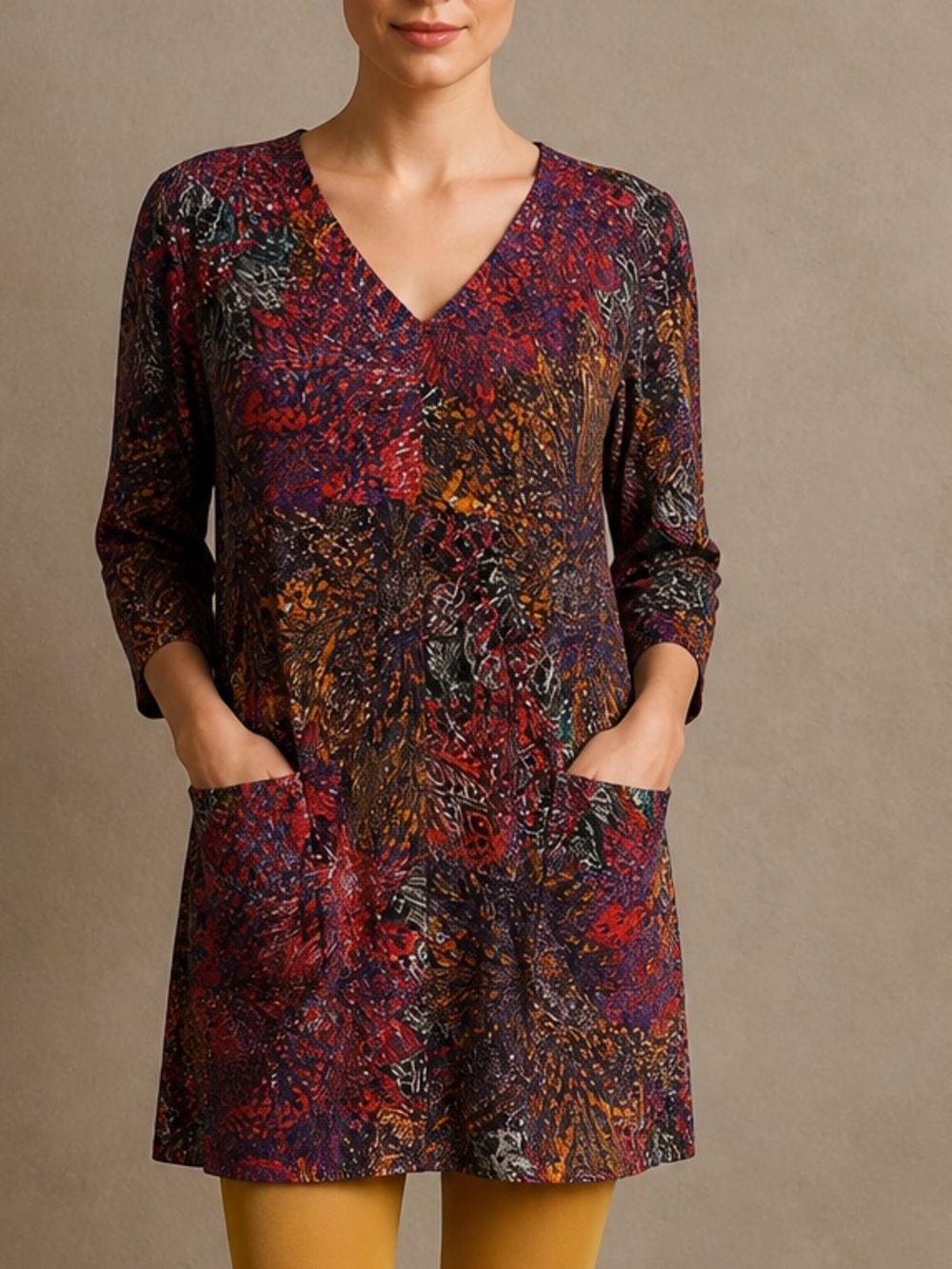 EDME & ESYLLTE Anthropology Arty Fun Chromatic Dress Tunic w/ Front Pockets